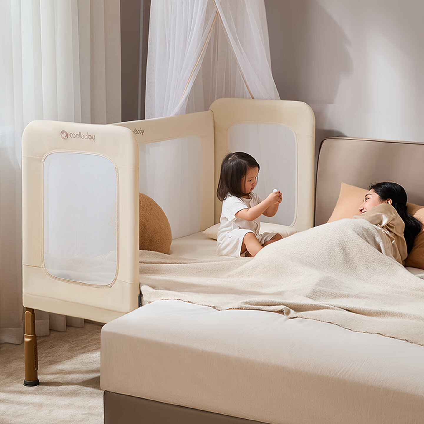 婴儿床多功能床0-6岁可折叠床护栏儿童床 